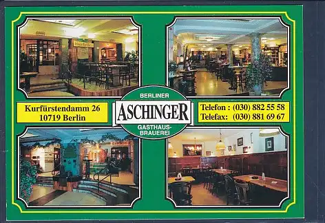 AK Berliner Aschinger Gasthaus Brauerei Kurfürstendamm 26 4.Ansichten 1990