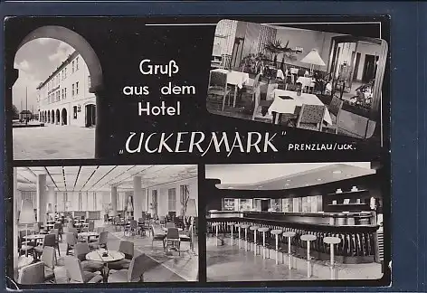 AK Gruß aus dem Hotel Uckermark Prenzlau 4.Ansichten 1966