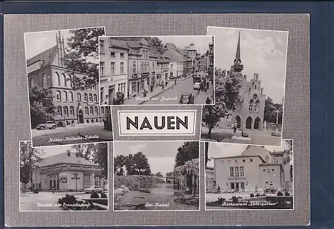 AK Nauen 6.Ansichten Käthe Kollwitz Schule - Restaurant Volksgarten 1965