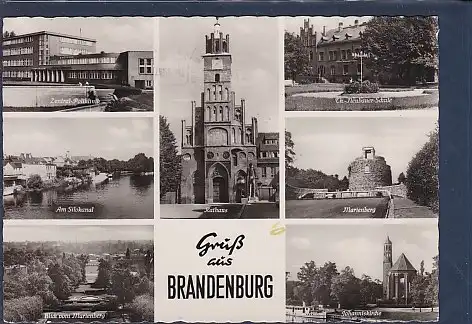 AK Gruß aus Brandenburg 7.Ansichten Zentral Poliklinik 1960