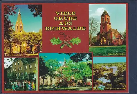 AK Viele Grüße aus Eichwalde 5.Ansichten Gymnasium 1999