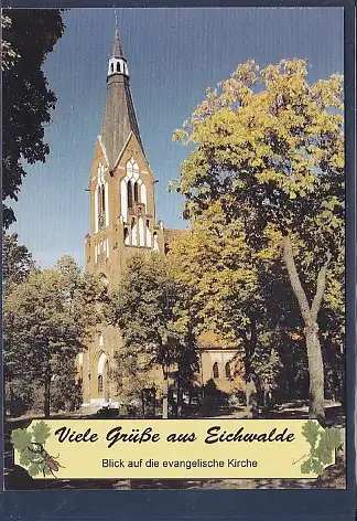 AK Viele Grüße aus Eichwalde Blick a.d. ev. Kirche 1999