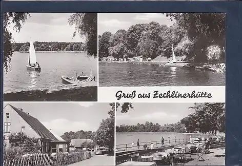 AK Gruß aus Zechlinerhütte 4.Ansichten Terrasse am Strandhotel 1980