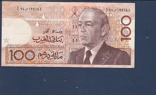 Banknote 100 Dirhams Bank Al Maghrib 1987 Marokko