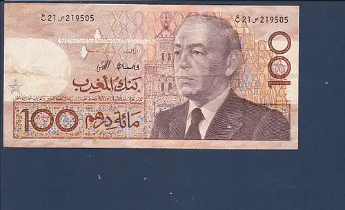Banknote 100 Dirhams Bank Al Maghrib 1987 Marokko