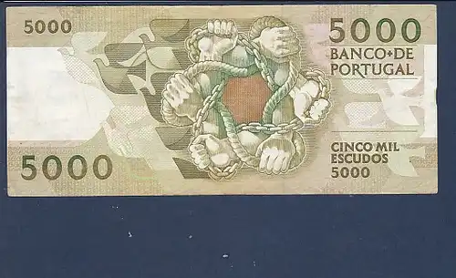 Banknote 5000 Escudos Cinco Mil Banco de Portugal 1991