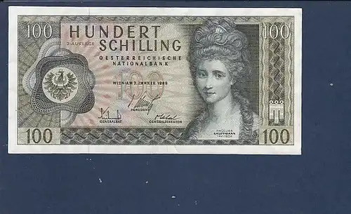 Banknote Hundert Schilling Österreich 1969