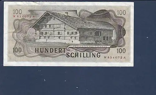 Banknote Hundert Schilling Österreich 1969