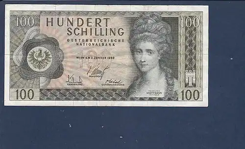 Banknote Hundert Schilling Österreich 1969
