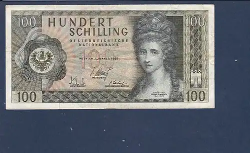 Banknote Hundert Schilling Österreich 1969