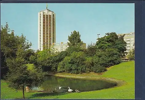 AK Leipzig Blick zum Wohnhochhaus Wintergartenstraße 1987