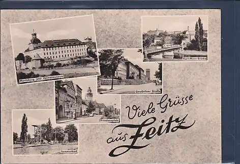 AK Viele Grüsse aus Zeitz 5.Ansichten Sommerbad 1965