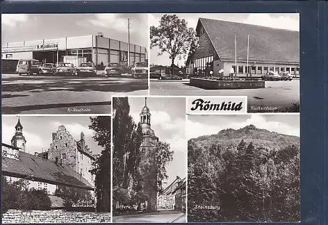 [Ansichtskarte] AK Römhild 5.Ansichten K. Kaufhalle - Kulturhaus 1985. 