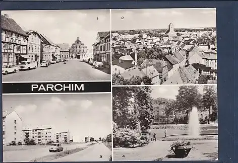 [Ansichtskarte] AK Parchim 4.Ansichten Ernst Thälmann Platz - Westring 1980. 