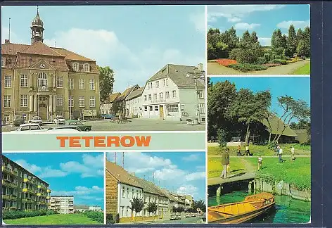 [Ansichtskarte] AK Teterow 5.Ansichten Pionierpark - HO Gaststätte 1985. 