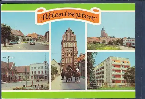 [Ansichtskarte] AK Altentreptow 5.Ansichten Ernst Thälmann Straße - Neubauten am Bahnhof 1981. 
