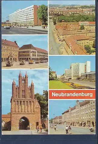 [Ansichtskarte] AK Neubrandenburg 6.Ansichten  Centrum Warenhaus - Hotel Vier Tore 1986. 
