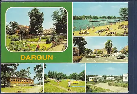 [Ansichtskarte] AK Dargun 6.Ansichten Heimattierpark - Campingplatz 1985. 