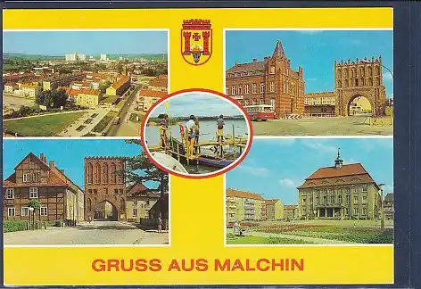 [Ansichtskarte] AK Gruss aus Malchin  5.Ansichten  Malchiner See - Kalensches Tor 1983. 