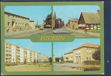 [Ansichtskarte] AK Eggesin 4.Ansichten Neubauten - HO Hotel Mecklenburg 1986. 