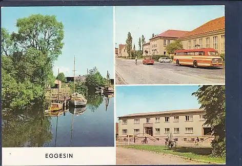 [Ansichtskarte] AK Eggesin 3.Ansichten Blick von der Brücke - HO Hotel 1978. 