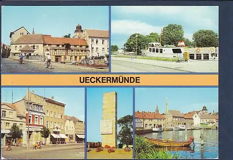 [Ansichtskarte] AK Ueckermünde 5.Ansichten Hafen - Ueckerbrücke 1982. 