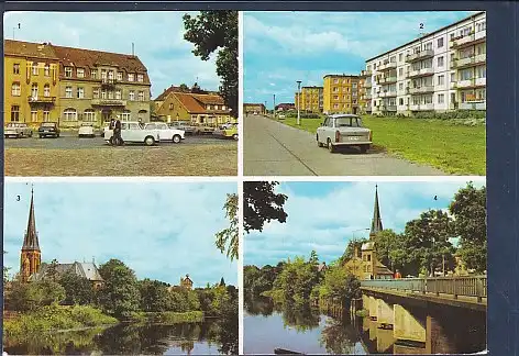 [Ansichtskarte] AK Torgelow 4.Ansichten Albert Einstein Straße - Ueckerbrücke 1974. 