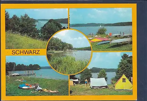 [Ansichtskarte] AK Schwarz 5.Ansichten Campingplatz C/48 - Badestelle 1985. 
