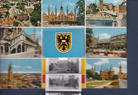 [Ansichtskarte] Liporello AK Gruß aus der Hansestadt Lübeck7.Ansichten 1970. 