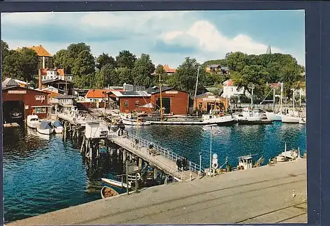 [Ansichtskarte] AK Eckernförde Blick zur Holzbrücke und Hafen 1970. 