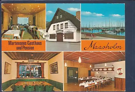 [Ansichtskarte] AK Martensens Gasthaus und Pension Maasholm 5.Ansichten 1980. 