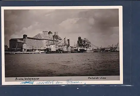 [Ansichtskarte] Photo AK Brake / Unterweser Getreide Silos 1960. 