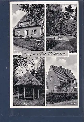 [Ansichtskarte] AK Gruß aus Bad Waldliesborn 4.Ansichten Haus Helsing - Haus Konert 1957. 