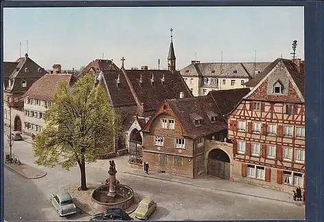 [Ansichtskarte] AK Bensheim a.d. Bergstraße Hauptstraße mit Krankenhaus 1970. 