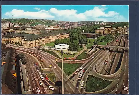 [Ansichtskarte] AK Stuttgart Charlottenplatz mit neuem Schloß 1970. 