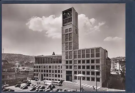 [Ansichtskarte] AK Stuttgart Rathaus mit Blick zum Fernsehturm 1960. 