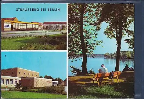 [Ansichtskarte] AK Strausberg bei Berlin 3.Ansichten Kaufhalle - Klub am See 1972. 