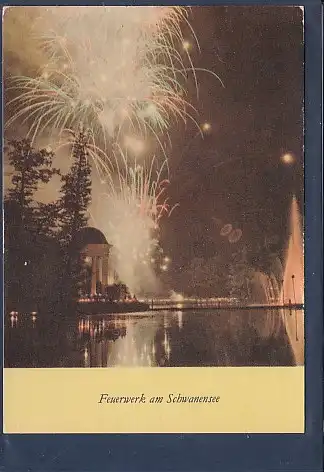 [Ansichtskarte] AK Feuerwerk am Schwanensee Leipzig Markkleeberg 1966. 