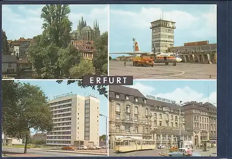 [Ansichtskarte] AK Erfurt 4.Ansichten Flughafen - Hotel Tourist 1971. 