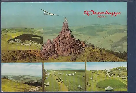 [Ansichtskarte] AK Wasserkuppe 5.Ansichten Segelflug auf der Wasserkuppe Fliegerdenkmal 1970. 