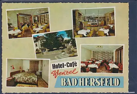 [Ansichtskarte] AK Hotel Cafe Wenzel Bad Hersfeld 5.Ansichten 1970. 