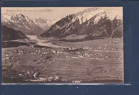 [Ansichtskarte] AK Reutte mit Lech Fluß und den Alpen 1911. 