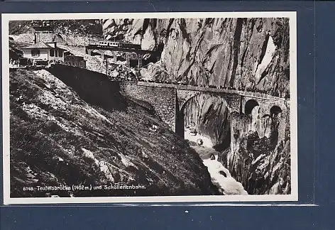[Ansichtskarte] AK Teufelsbrücke und Schöllenenbahn 1940. 