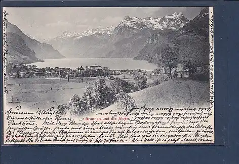 [Ansichtskarte] AK Brunnen und die Alpen 1903. 