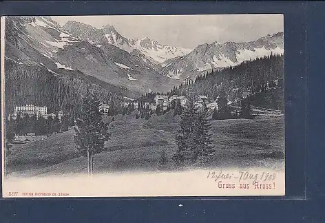 [Ansichtskarte] AK Gruss aus Arosa ! 1908. 