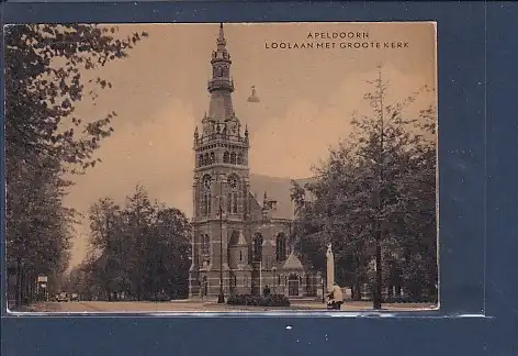 [Ansichtskarte] AK Apeldoorn Loolaan met Groote Kerk 1951. 