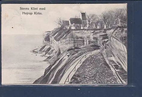 [Ansichtskarte] AK Stevns Klint med Hojrup Kirke 1907. 