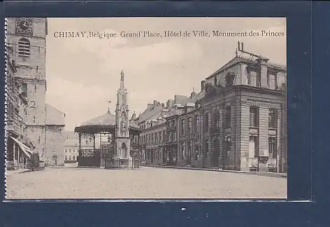 [Ansichtskarte] AK Chimay Grand Place Hotel de Ville Monument des Princes 1930. 