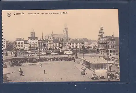 [Ansichtskarte] AK Oostende Panorama der Stad aan en Uitgang der Statie 1920. 