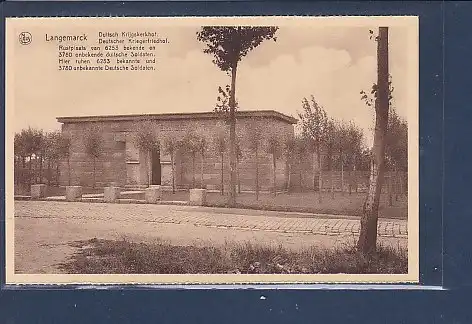[Ansichtskarte] AK Langemarck Deutscher Kriegerfriedhof 1920. 